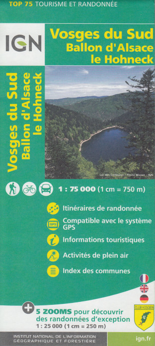 Vosges du Sud, Ballon d´Alsace 1:75t mapa IGN