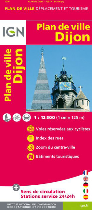 Dijon 1:12,5t plán města IGN