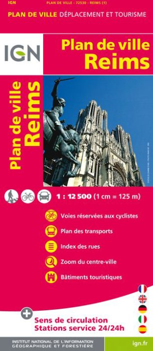 Reims 1:12,5t plán města IGN