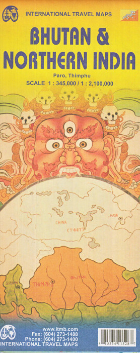 detail Bhutan & Severní Indie (Bhutan & Northern India) 1:345t/1:2,1m mapa ITM