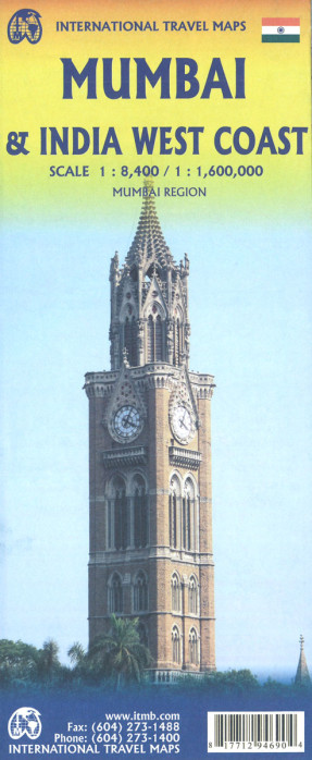 Bombaj (Mumbai) 1:8,4t & India West Coast 1,6m mapa ITM