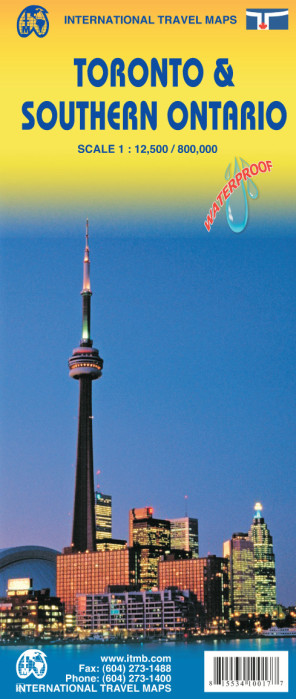 Toronto & Jižní Ontário(Toronto & Southern Ontario) 1:12,5t/1:800t mapa ITM