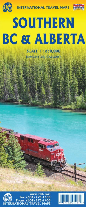 Britská Kolumbie Jih, Alberta 1:850.000 cestovní mapa ITMB