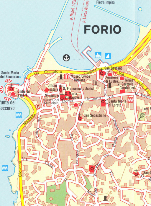 detail Isola d Ischie e Procida 1:15t mapa KOMPASS #680