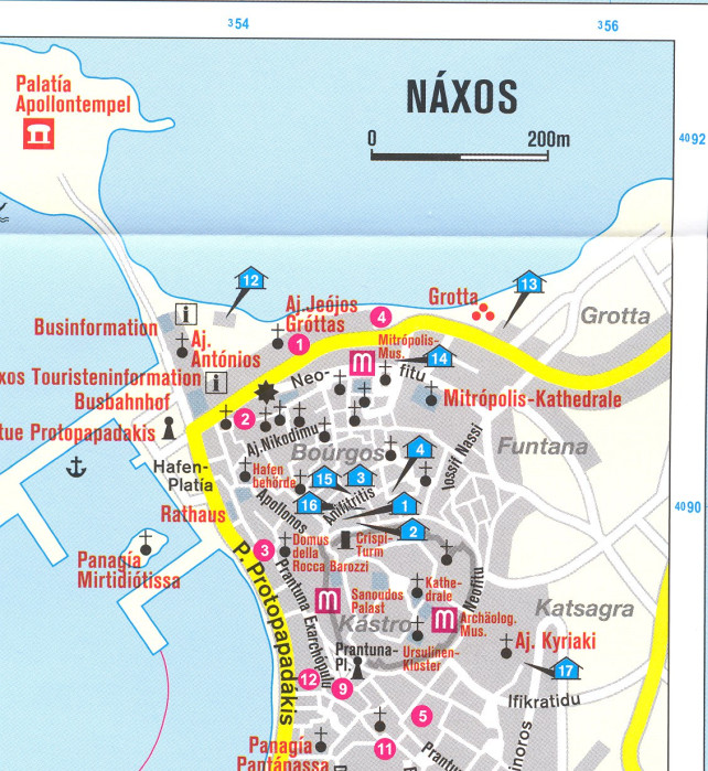 detail Naxos 1:40t mapa #246 KOMPASS