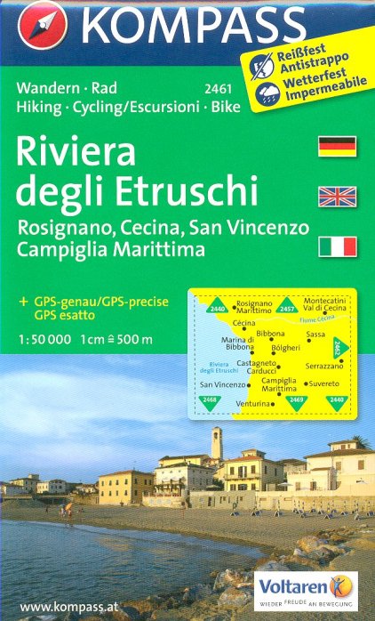 Toskánsko - Riviera degli Etruschi 1:50t mapa #2461 KOMPASS