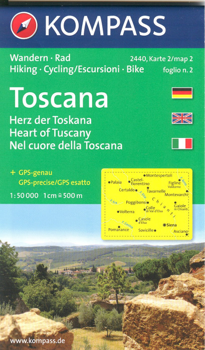 detail Toskánsko - Toscana sada 4 map 1:50t #2440 KOMPASS