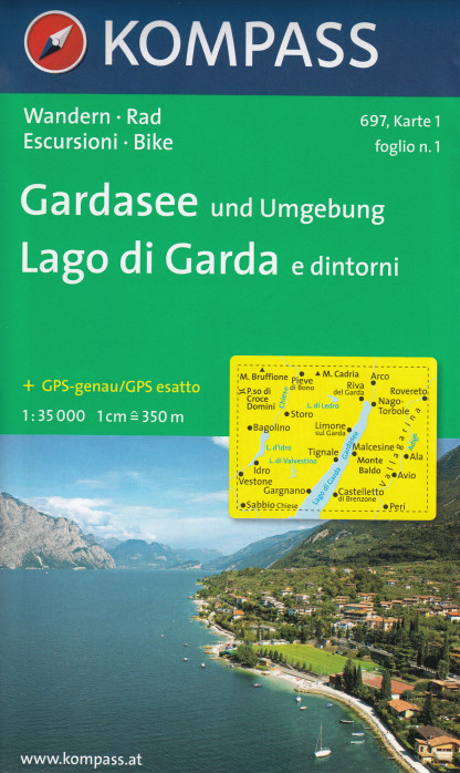 detail Lago di Garda a okolí set 3 map KOMPASS #697