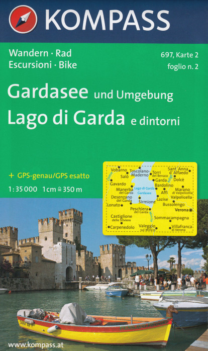 detail Lago di Garda a okolí set 3 map KOMPASS #697