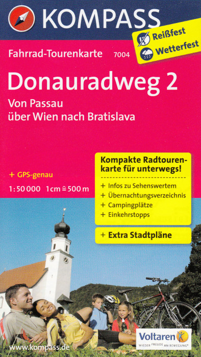 Dunajská stezka (Pasov - Bratislava) 1:50t mapa #7004 KOMPASS