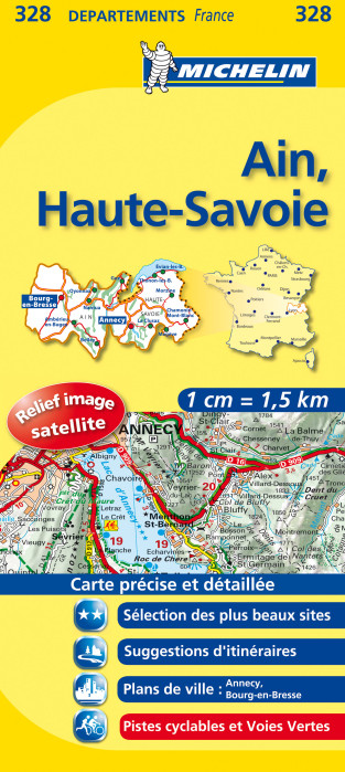 Ain, Haute-Savoie (Francie), mapa 1:150 000, MICHELIN
