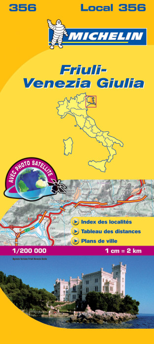 Frioul, Venice Giulia (Itálie), mapa 1:200 000, MICHELIN
