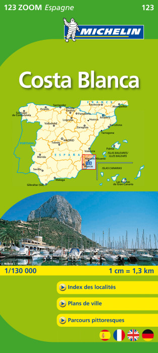 Costa Blanca (Španělsko), mapa 1:130 000, MICHELIN