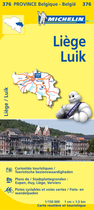 detail Liege(provincie Belgie) mapa 1:150.000 MICHELIN