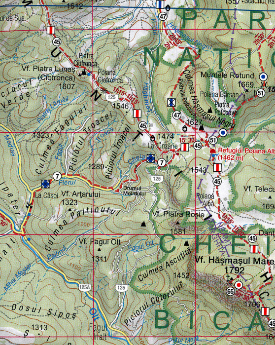 detail Giurgieu Hasmas 1:60.000 mapa MUNTI