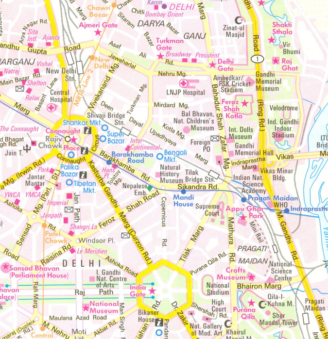 detail Indie (Indian Subcontinent) 1:4,5m mapa Nelles