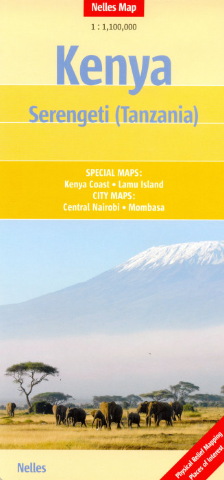 detail Keňa (Kenya) 1:1,1m mapa Nelles