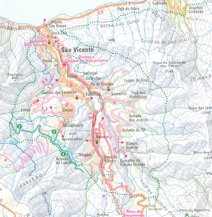 detail Madeira 1:60t + P.Santo mapa NE
