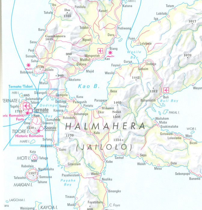 detail Indonésie (Indonesia) Papua Maluku 1:1,5m mapa Nelles