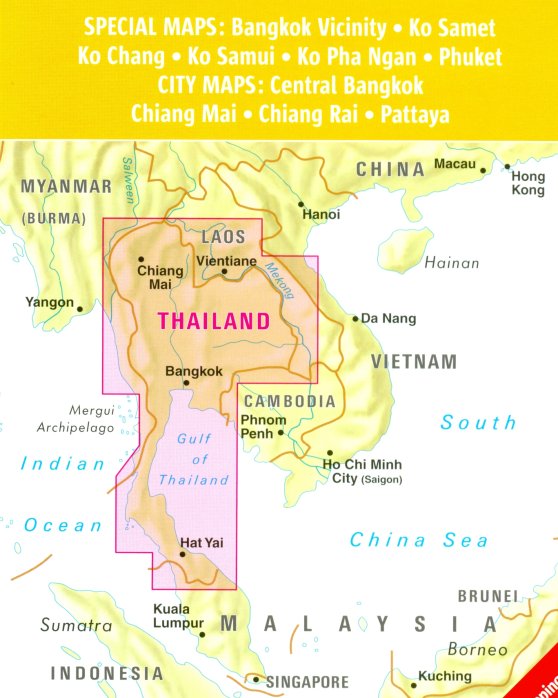 detail Thajsko (Thailand) 1:1,5m mapa Nelles