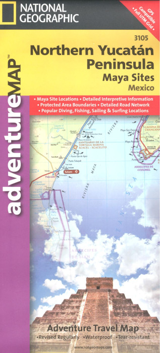 Yucatán Northern Peninsula Adventure Map GPS komp. NGS