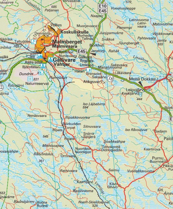 detail Švédsko - Laponsko 1:400t mapa NORSTEDTS