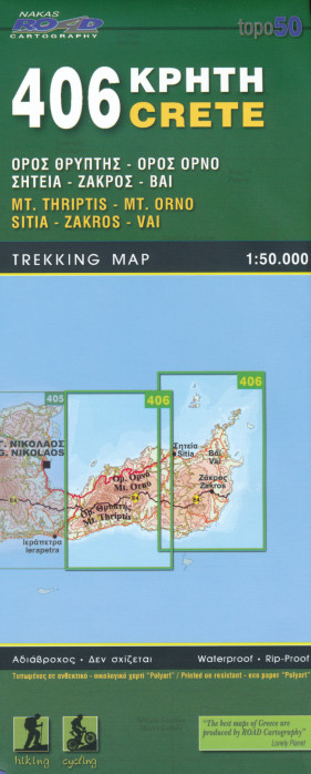 Mt. Thriptis, Zakros, Vai (Kréta) 1:50.000, turistická mapa ORAMA #406