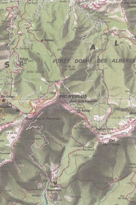 detail #11 Roussillon, Massif des Albéres, Cote Vermeille 1:50t mapa RANDO