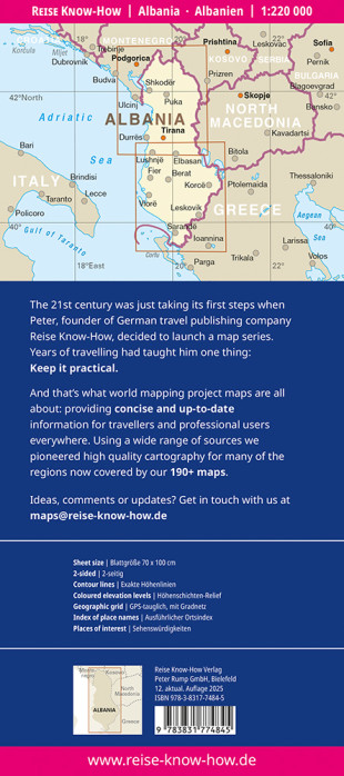 detail Albánie 1:220.000 mapa RKH