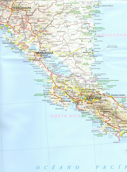 detail Střední Amerika a Mexiko 1:3m mapa RKH