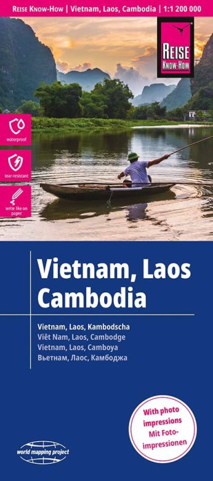 detail Vietnam, Laos & Kambodža (Cambodia) 1:1.200.000 mapa RKH