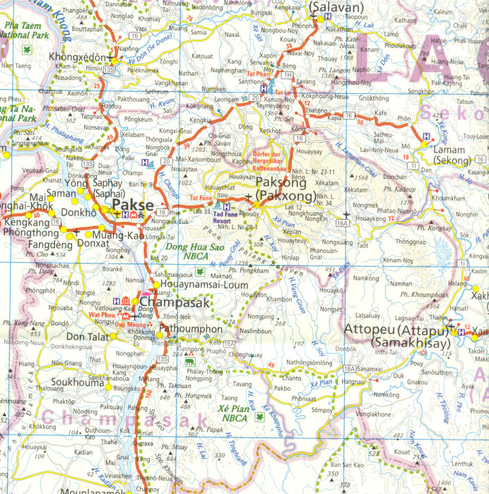 detail Vietnam, Laos & Kambodža (Cambodia) 1:1.200.000 mapa RKH