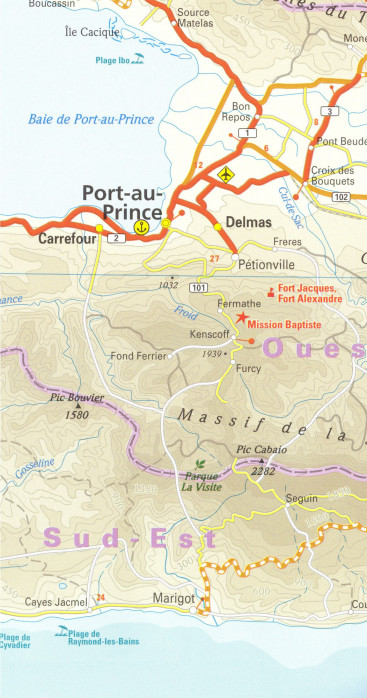 detail Dominikánská Rep. (Dominican Rep.) & Haiti 1:450.000 mapa RKH