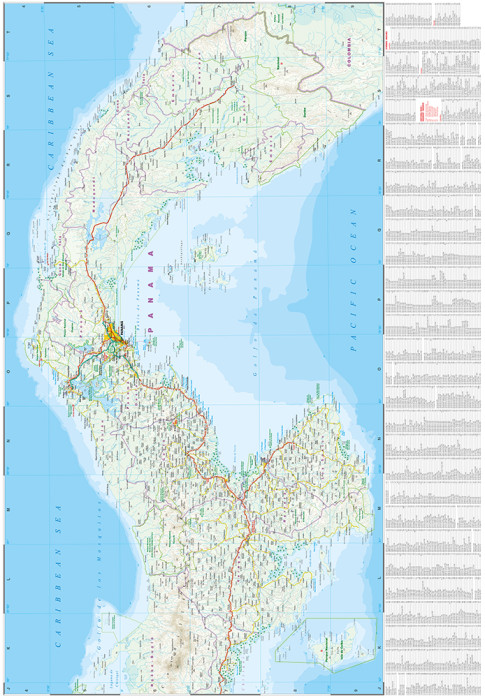 detail Kostarika (Costa Rica) & Panama 1:550.000 mapa RKH