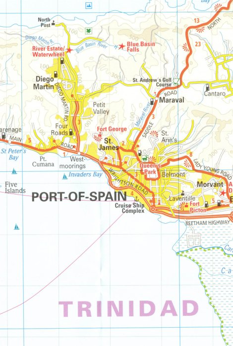detail Trinidad & Tobago 1:150t mapa RKH