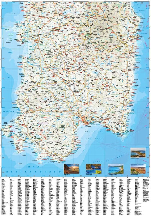 detail Sardínie (Sardegna) 1:200.000 mapa RKH