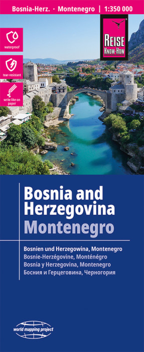 detail Bosnia & Herzegovina, Montenegro 1:350.000 mapa RKH