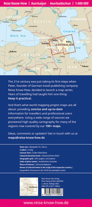 detail Azerbaijan 1:400.000 mapa RKH