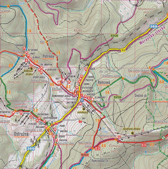 detail Jeseníky ,Rychlebské hory 1:50t turistická mapa (57) SC
