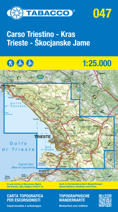 detail Carso Triestino e Isontino 1:25 000 turistická mapa TABACCO #47