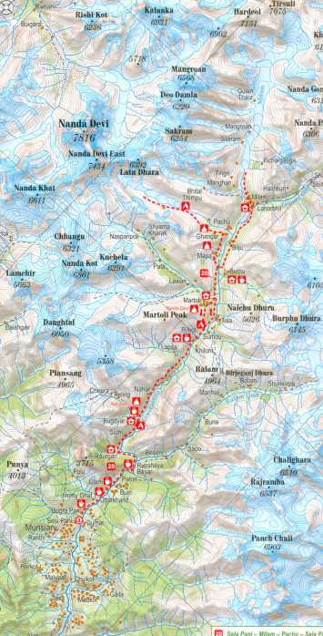 detail Indický Himaláj (Indian Himalaya) 1:350t - 1:750t trekkingová mapa TQ