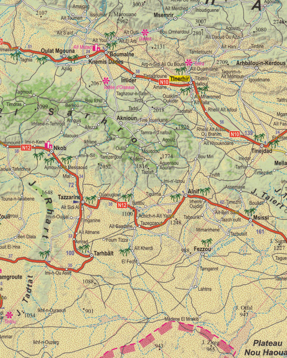 detail Maroko - Vysoký Atlas (Morocco & High Atlas) 1:100t trekkingová mapa TQ