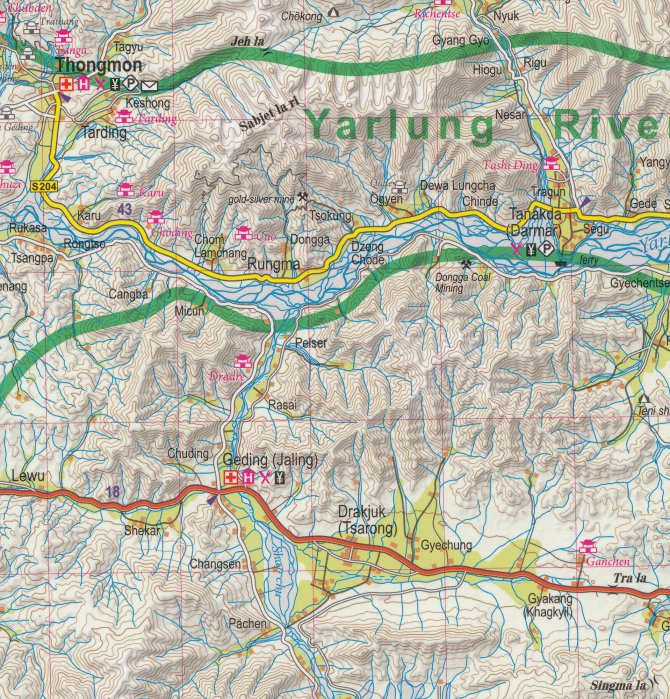 detail Tibet 1:400t trekkingová mapa TQ