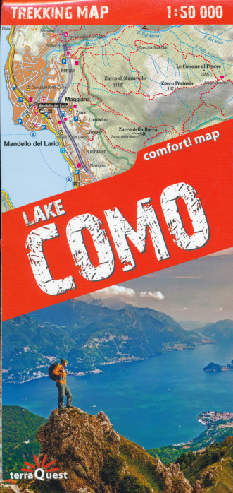 detail Jezero Como (Lake Como) 1:50t turistická mapa TQ