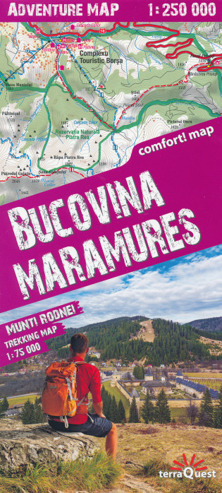 detail Bucovina, Maramures 1:250.000 / Munti Rodnei 1:75:000 turistická mapa TQ