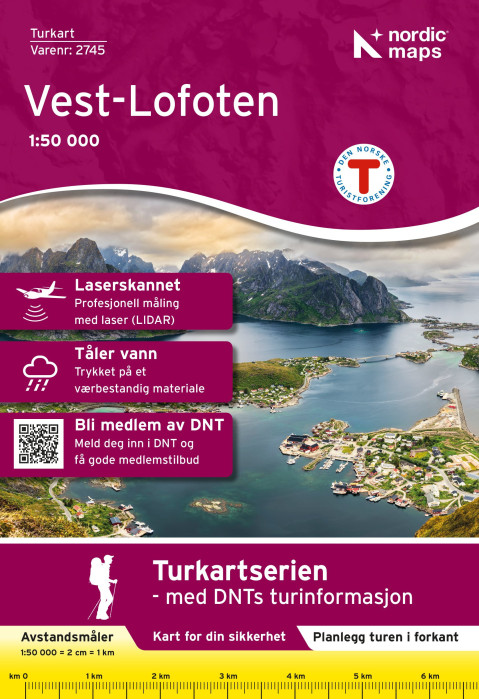 Vest-Lofoten 1:50.000 mapa (Lofoty, Norsko) #2745