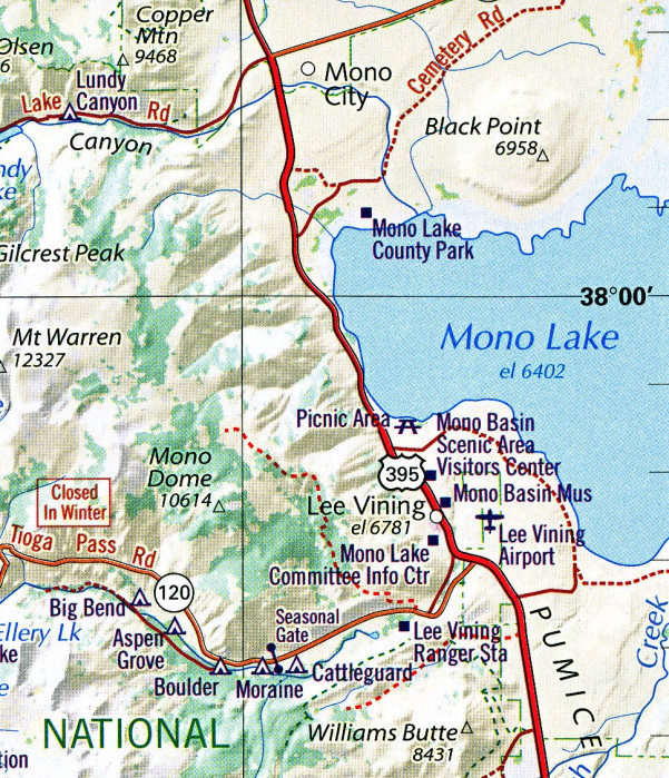 detail Yosemite Ntl. Park mapa GMJ (USA)
