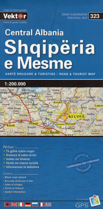 detail Albánie Střed (Albania Central) 1:200t mapa VEKTOR