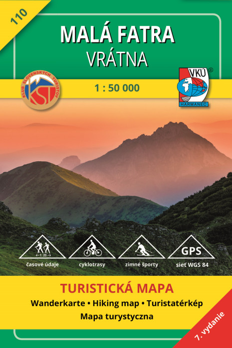 Malá Fatra - Vrátna 1:50.000 turistická mapa #110 VKÚ