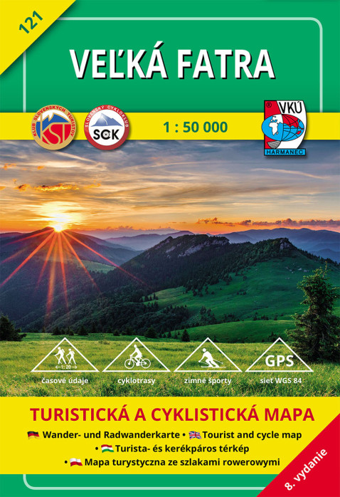 Velká Fatra 1:50.000 turistická mapa #121 VKÚ